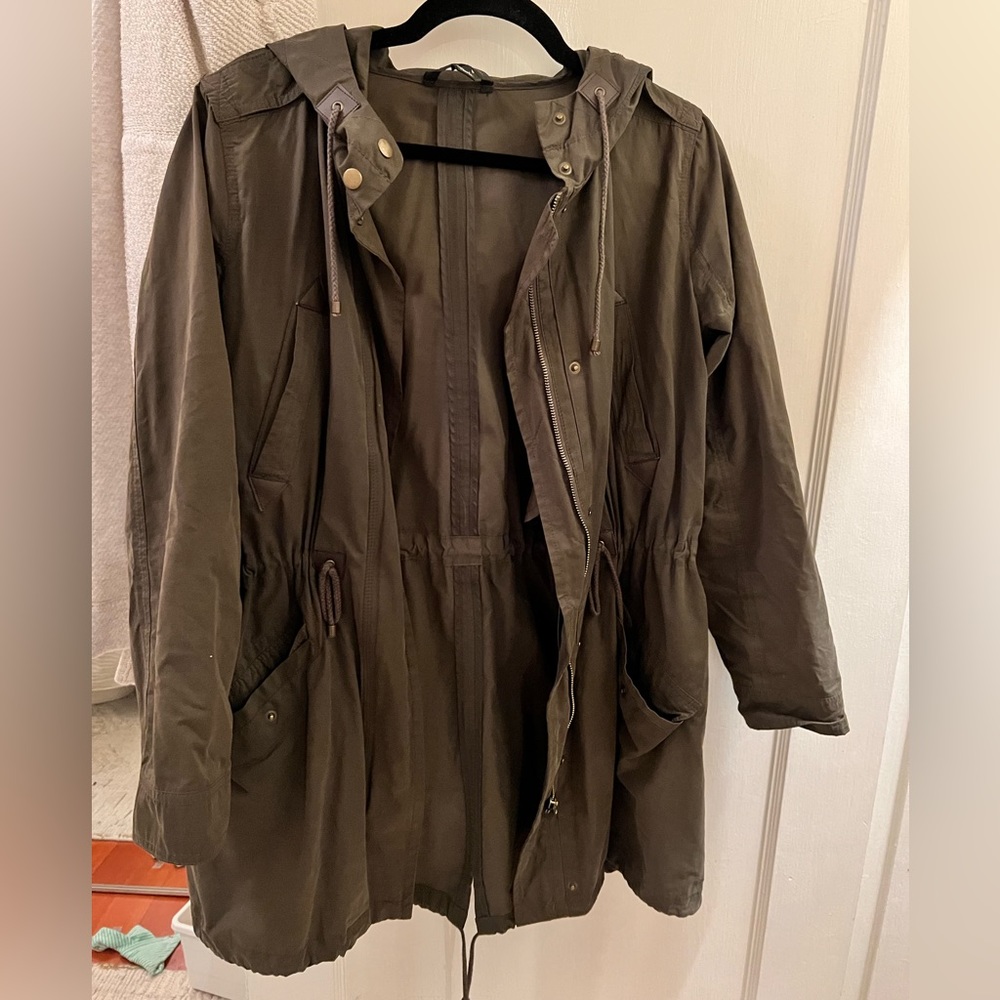 Mango olive green parka size S